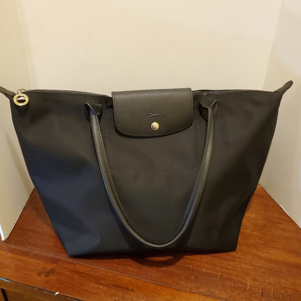 Black Longchamp Le Pliage Neo Tote Handbag